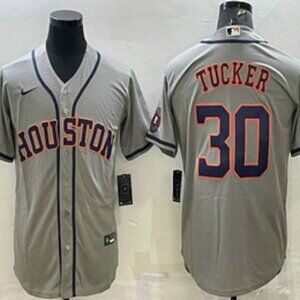 30 Kyle Tucker Grey With Patch Stitched Jersey